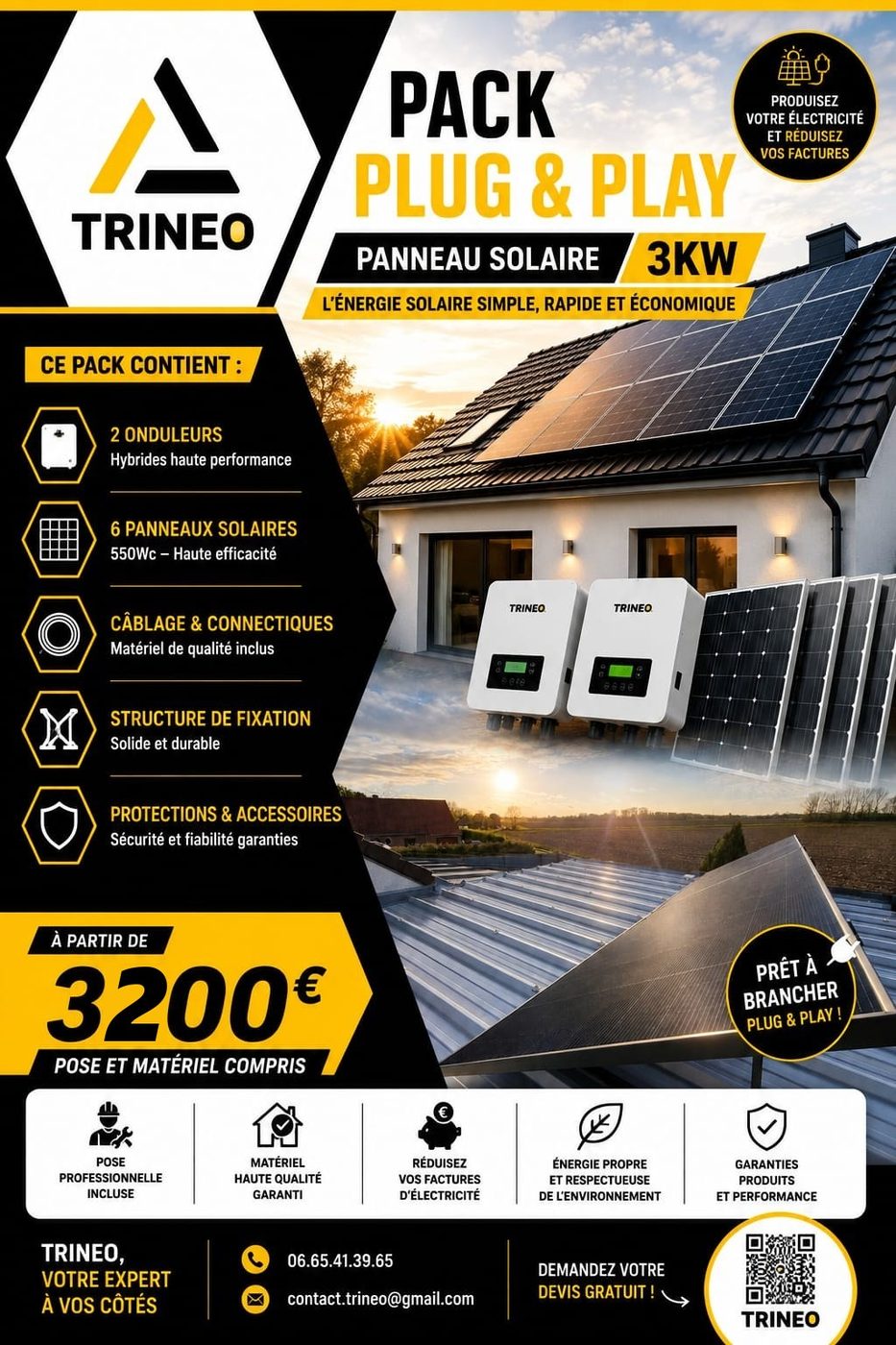 Pack Solaire Plug & Play 3 kW TRINEO